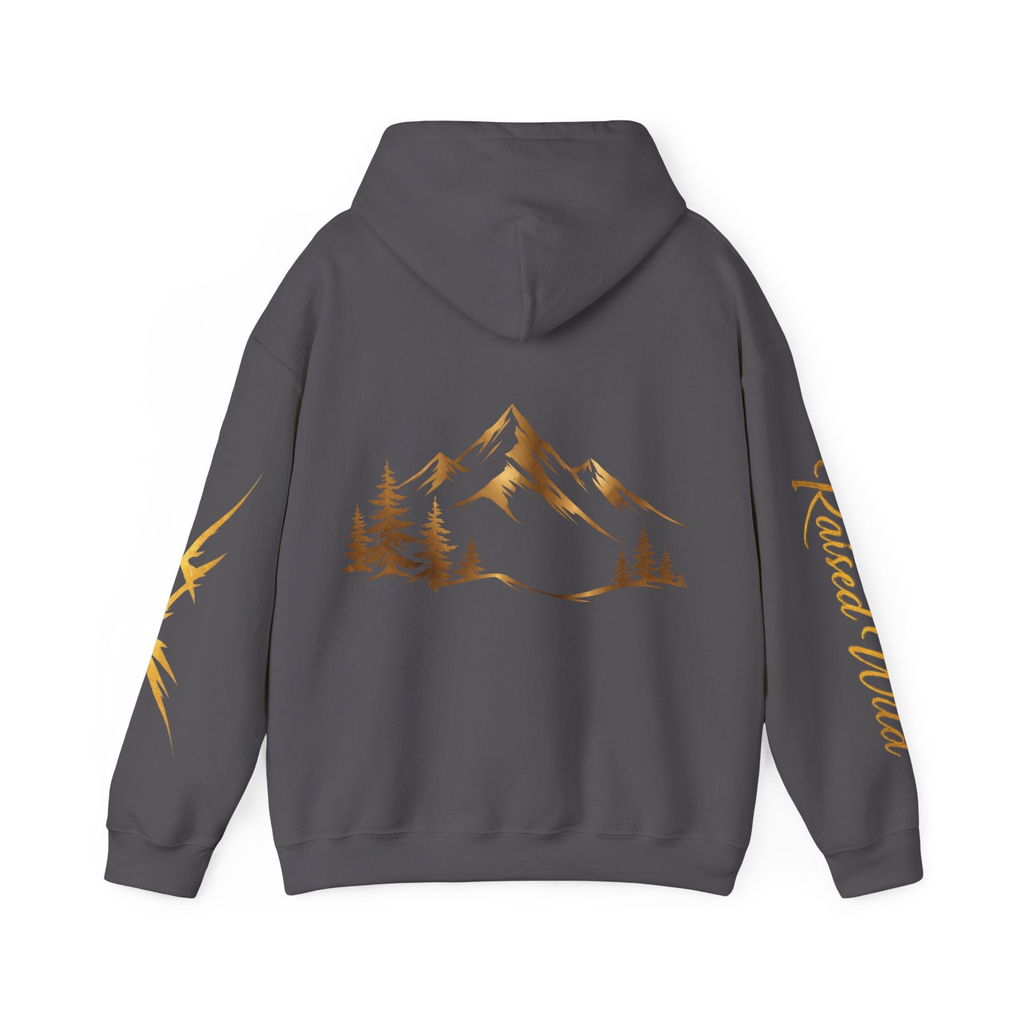 Golden Mountain Floral Hoodie — Nature-Inspired Adventure Pullover