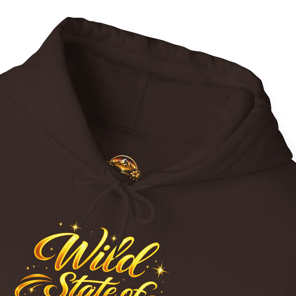 Raised Wild Hoodie — 'Wild State of Mind' Mountain Graphic Hooded Sweatshirt