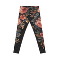 Midnight Bloom Women's Leggings — Romantic Muted Floral All-Over Print