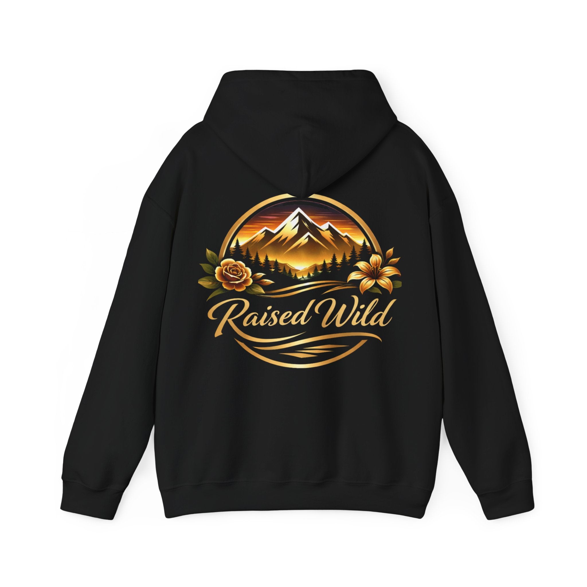 Raised Wild Hoodie — 'Wild State of Mind' Mountain Graphic Hooded Sweatshirt
