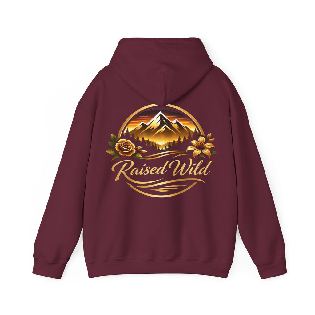 Raised Wild Hoodie — 'Wild State of Mind' Mountain Graphic Hooded Sweatshirt