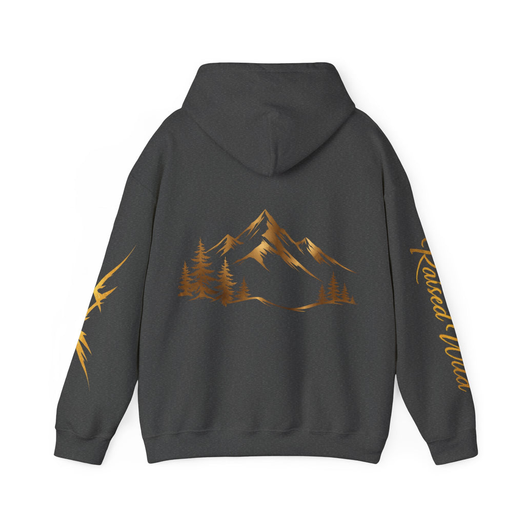 Golden Mountain Floral Hoodie — Nature-Inspired Adventure Pullover