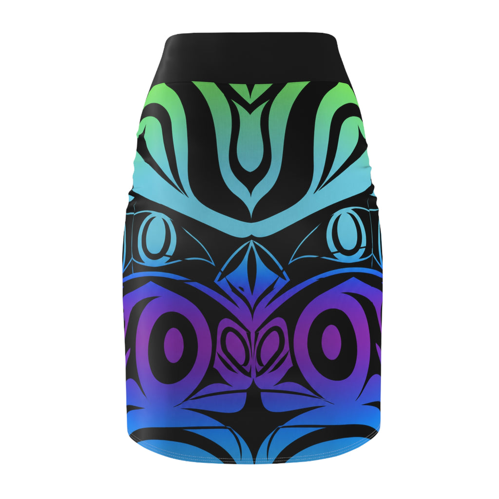 Indigenous Bright Print Pencil Skirt — Sexy All-Over Design