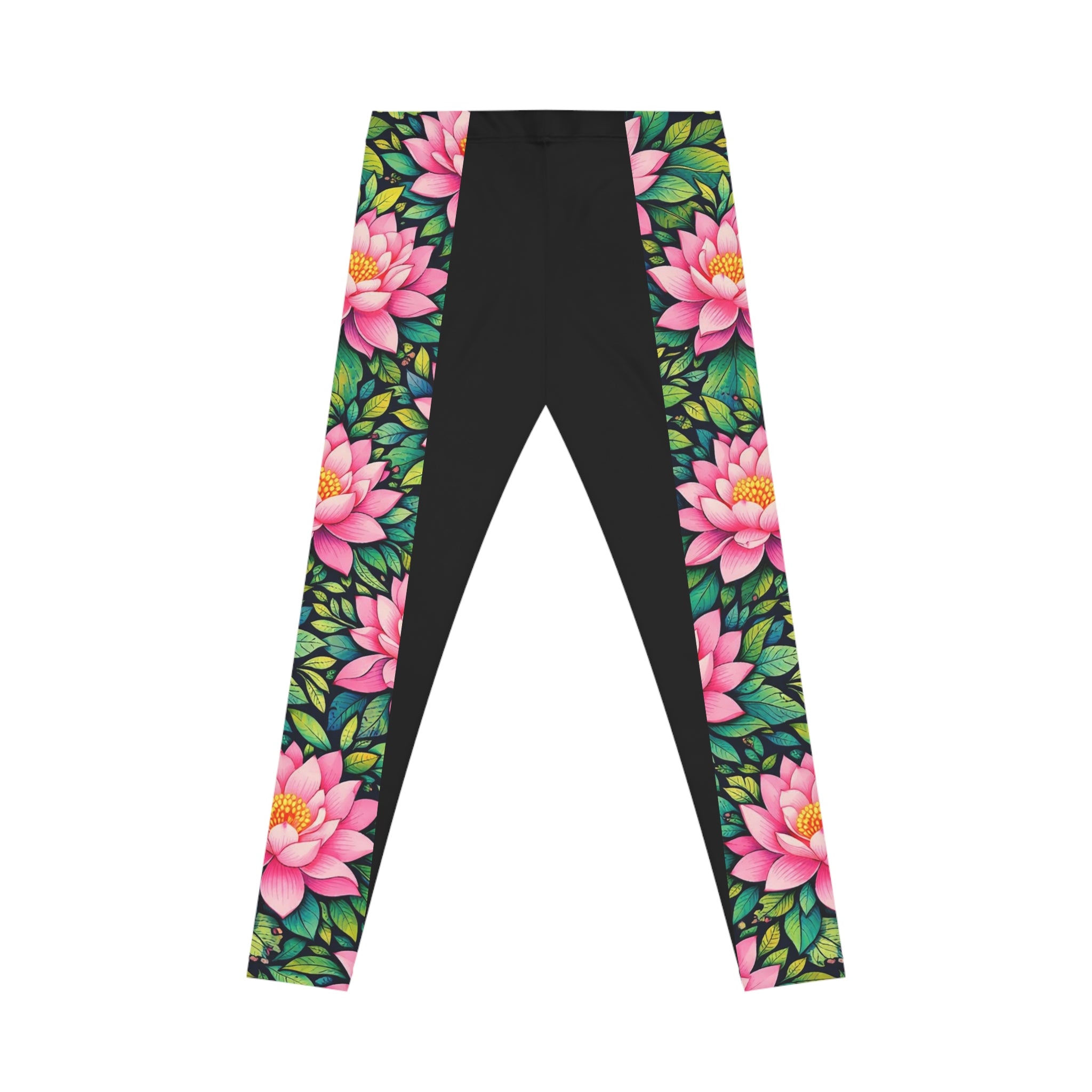 Lotus Flow Women's Casual Leggings — Floral Yoga Leggings