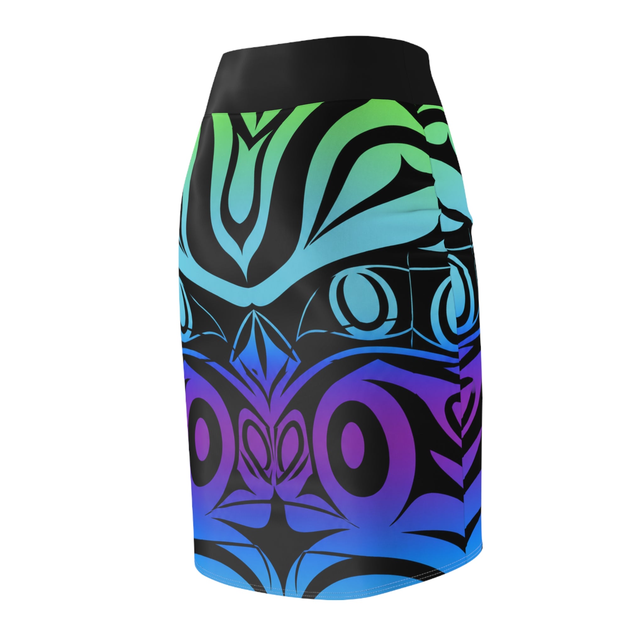 Indigenous Bright Print Pencil Skirt — Sexy All-Over Design
