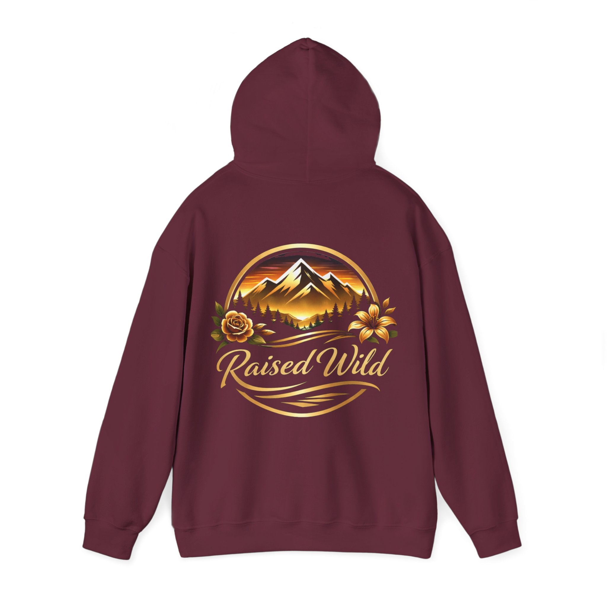 Raised Wild Hoodie — 'Wild State of Mind' Mountain Graphic Hooded Sweatshirt