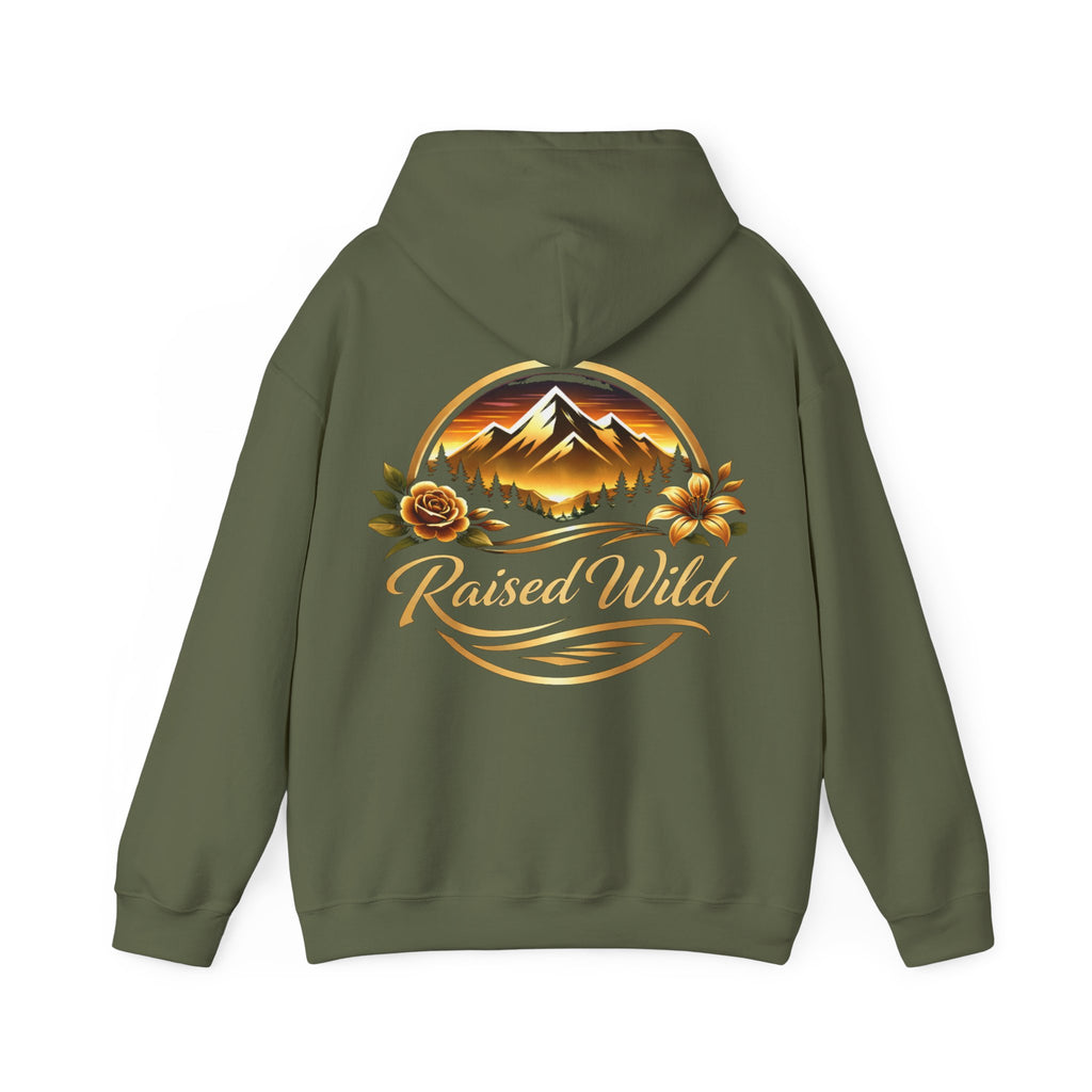 Raised Wild Hoodie — 'Wild State of Mind' Mountain Graphic Hooded Sweatshirt