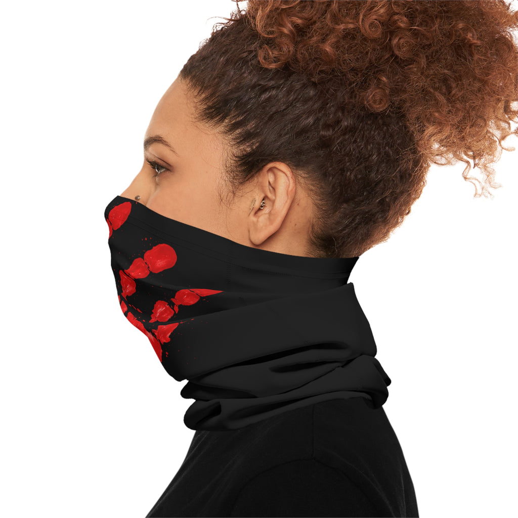 Red Hand Print Activism Neck Gaiter — MMIWG2S Statement Face Covering