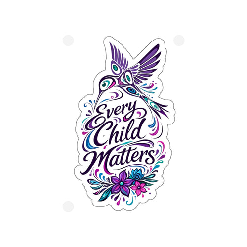 Every Child Matters Die-Cut Sticker — Purple Hummingbird Remembrance Decal