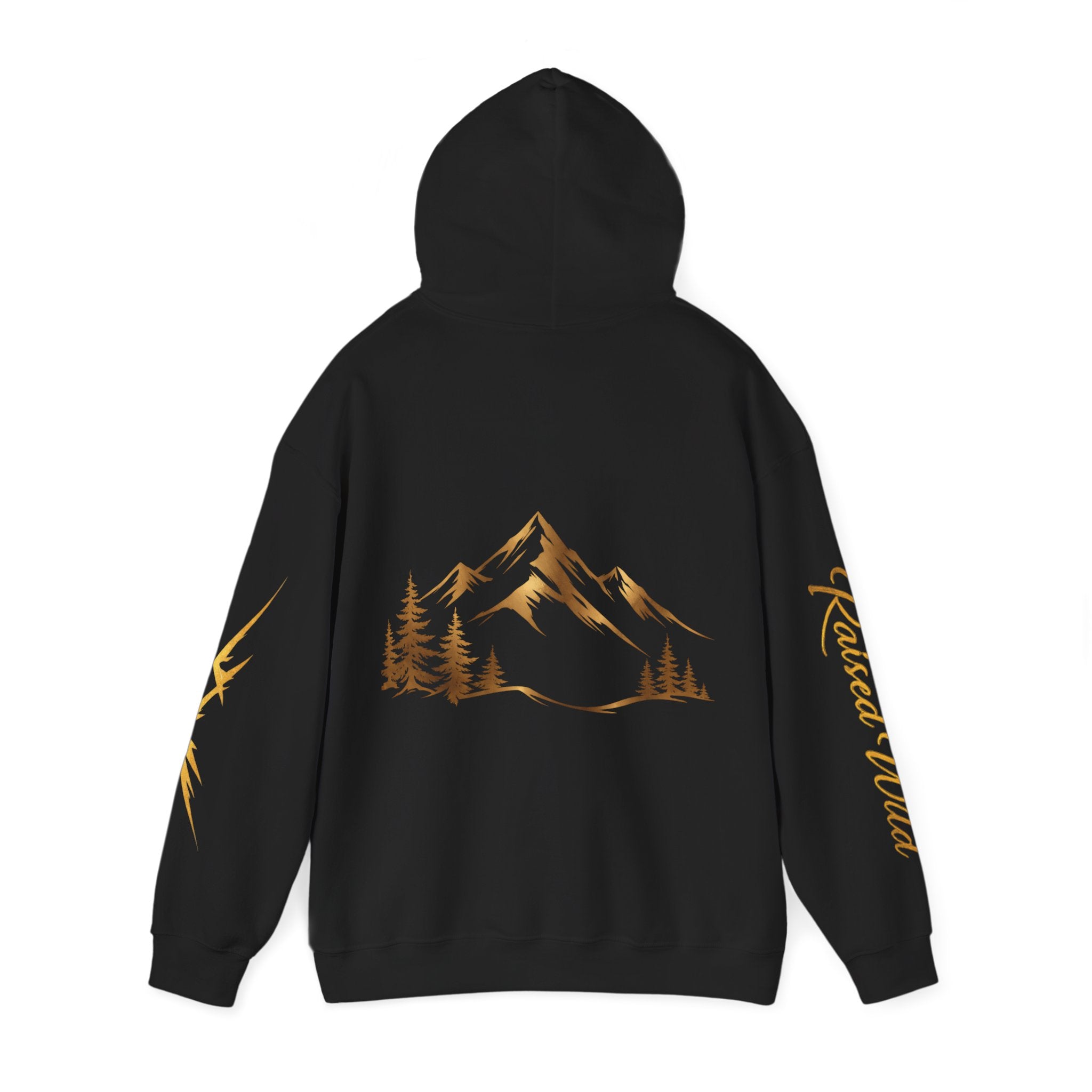 Golden Mountain Floral Hoodie — Nature-Inspired Adventure Pullover