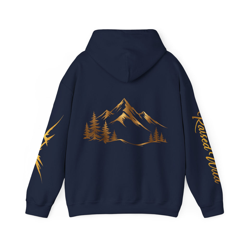 Golden Mountain Floral Hoodie — Nature-Inspired Adventure Pullover