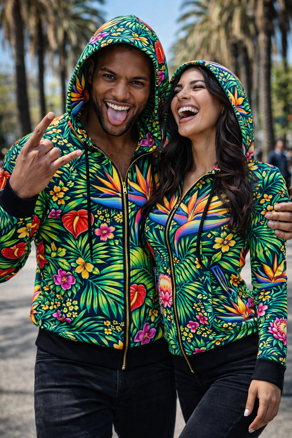 Island Voltage Hoodie — Bright, Comfy, Free & Happy Full‑Zip