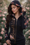 Midnight Bloom Full-Zip Hoodie