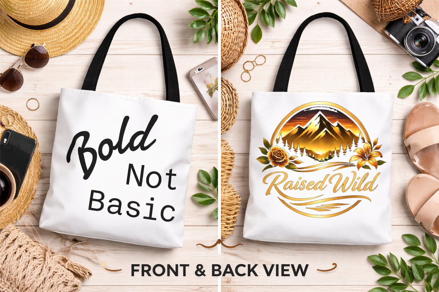 Bold Raised Wild Tote Bag — Beach & Grocery Carry-All
