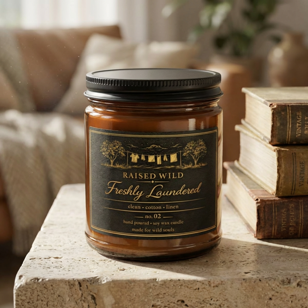 Freshly Laundered - Clean Cotton Scented Soy Candle —  (9 oz)