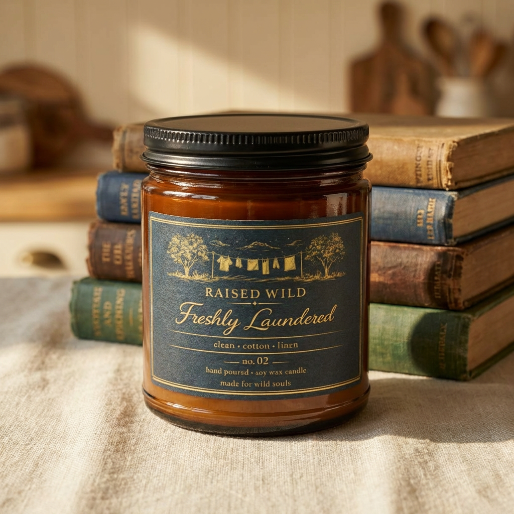 Freshly Laundered - Clean Cotton Scented Soy Candle —  (9 oz)