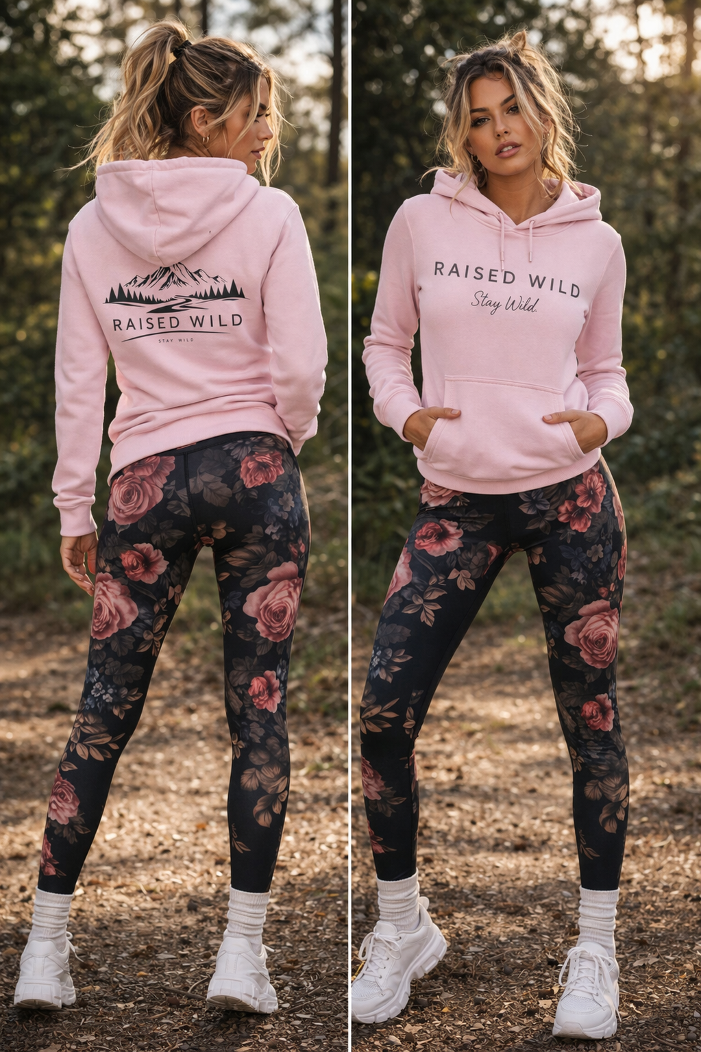 Midnight Bloom Women's Leggings — Romantic Muted Floral All-Over Print