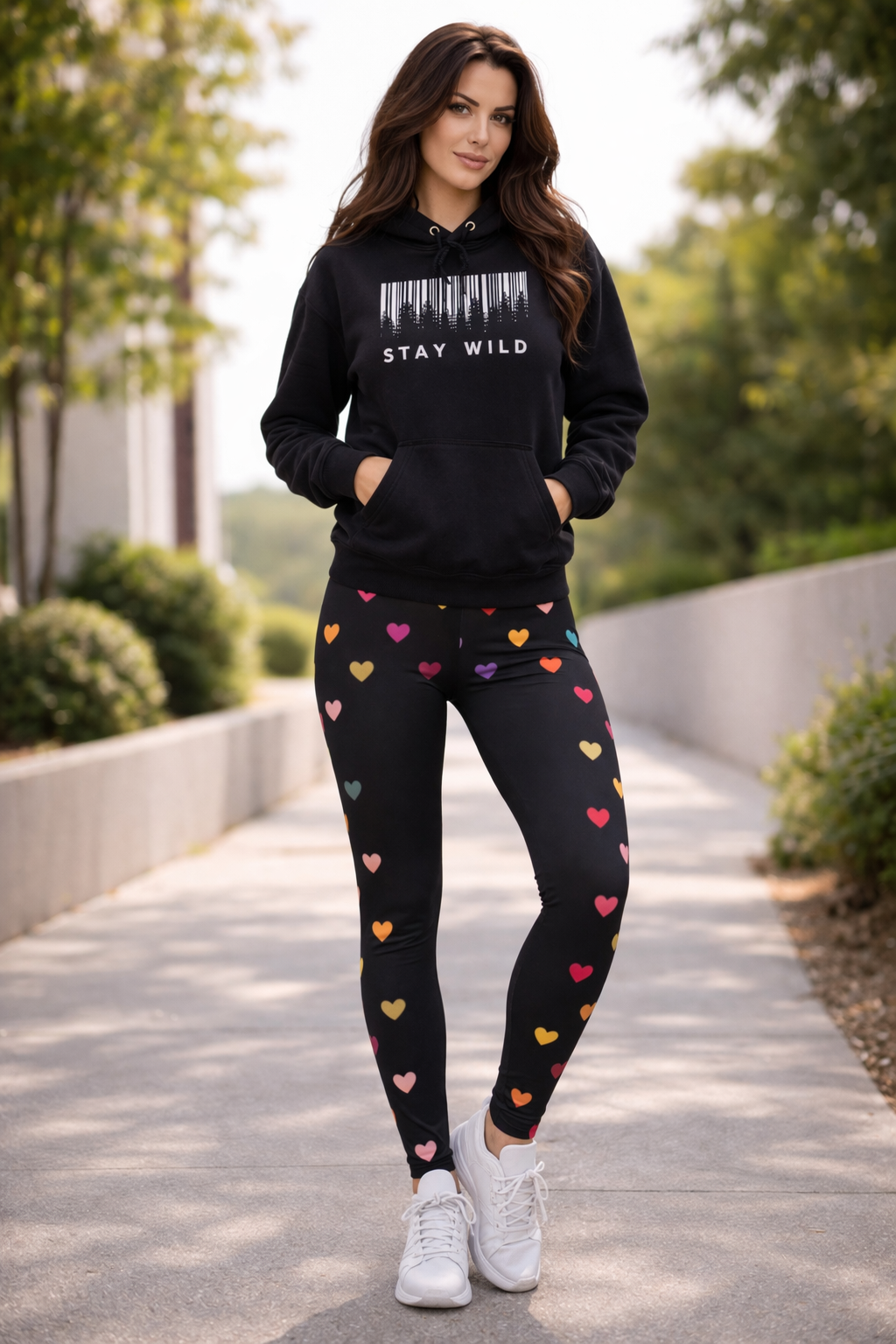 Wild Hearts Women's Leggings — Young, Free & Fun Colorful All-Over Print