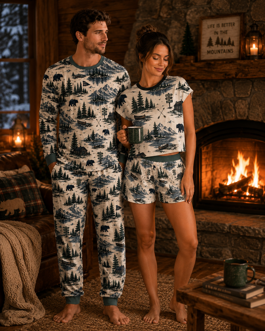 Cabin Fever Long Pajama Set — Cozy Sleepwear