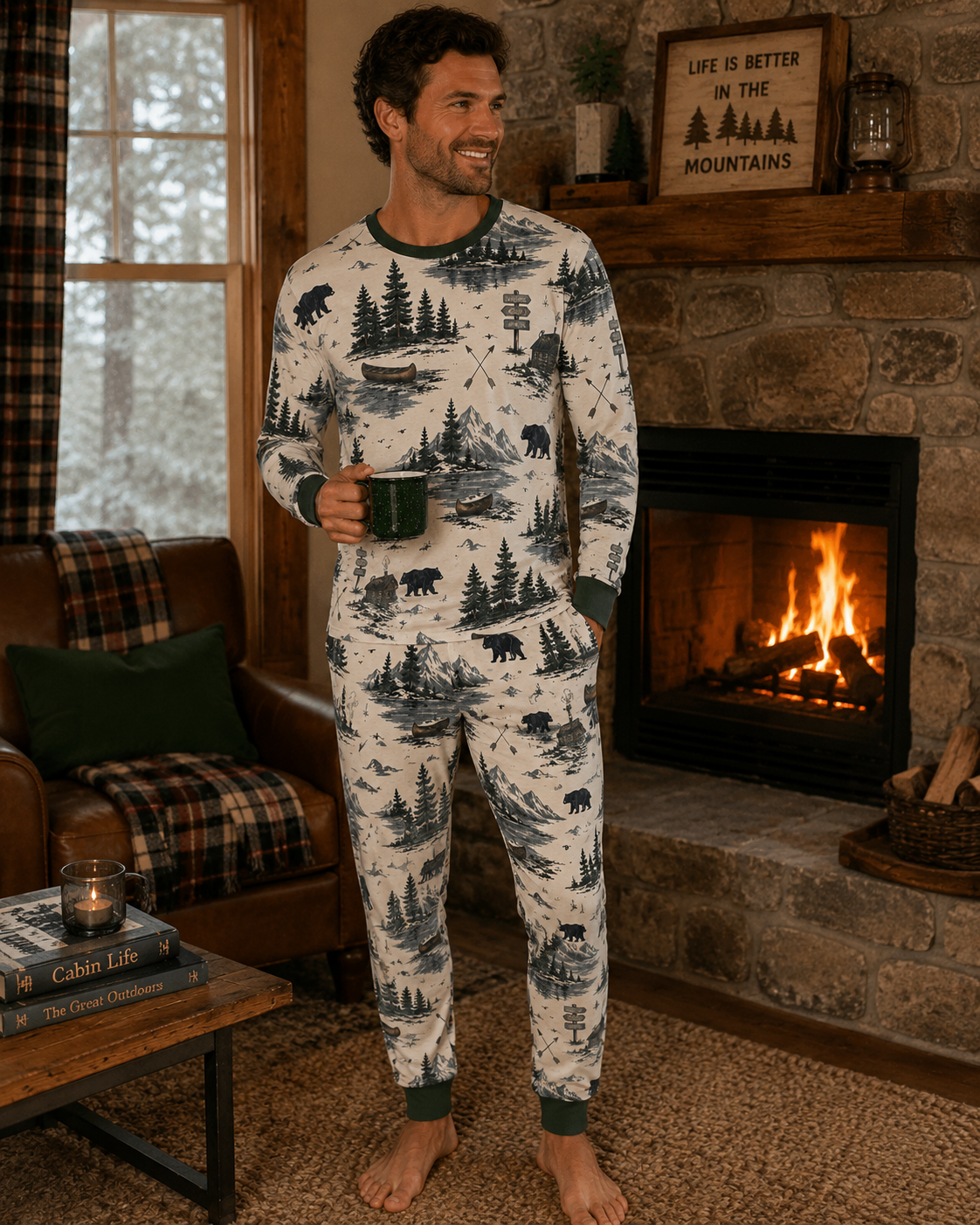 Cabin Fever Long Pajama Set — Cozy Sleepwear