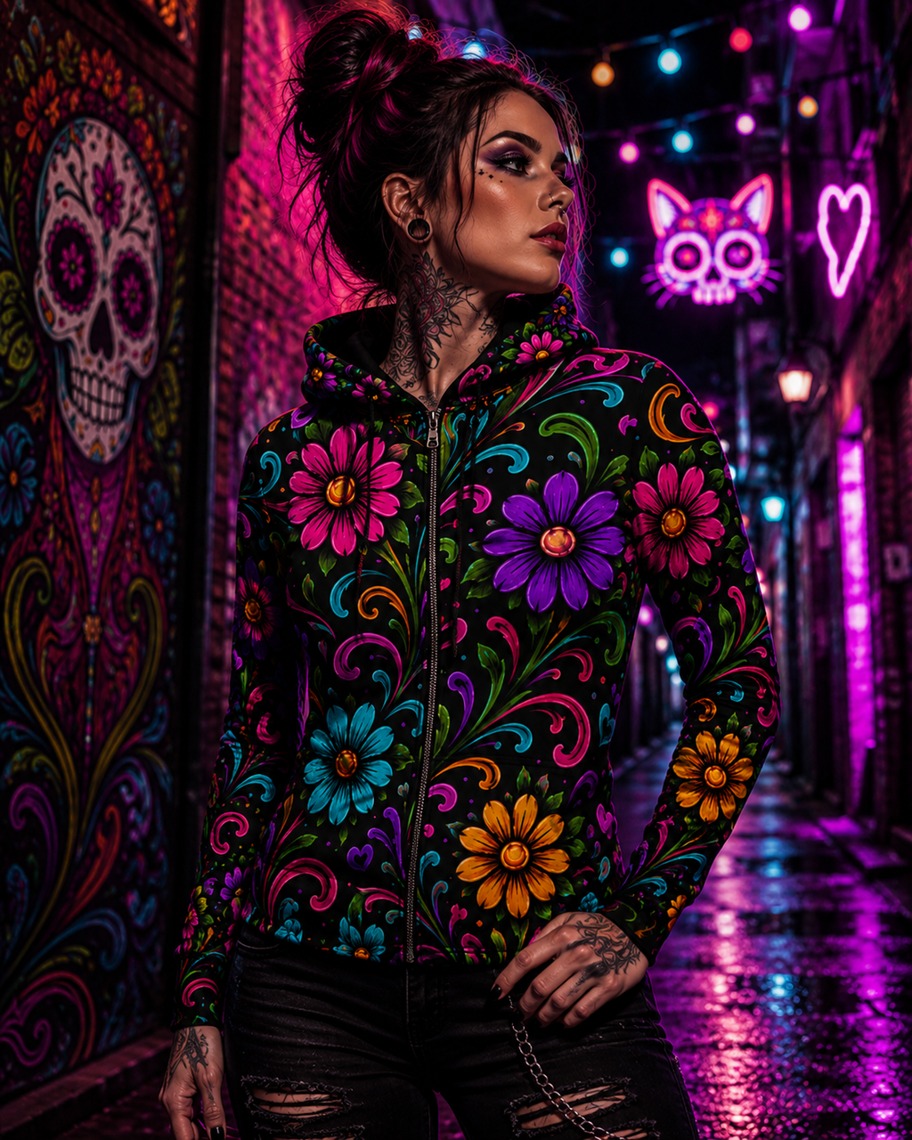 Electric Bloom Hoodie