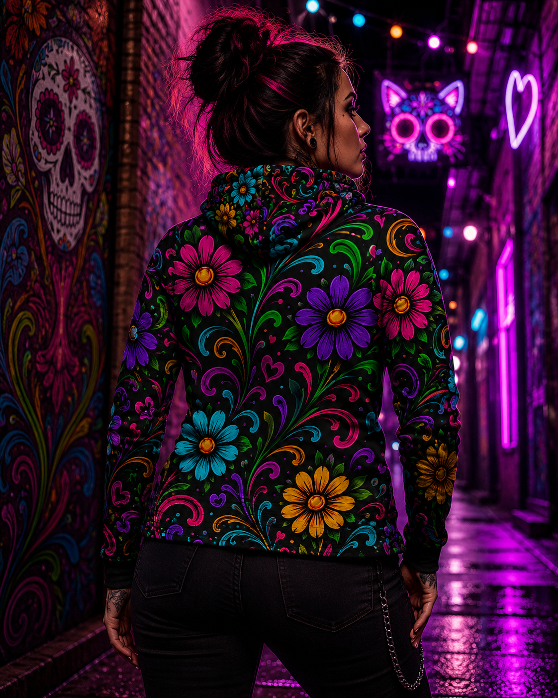 Electric Bloom Hoodie