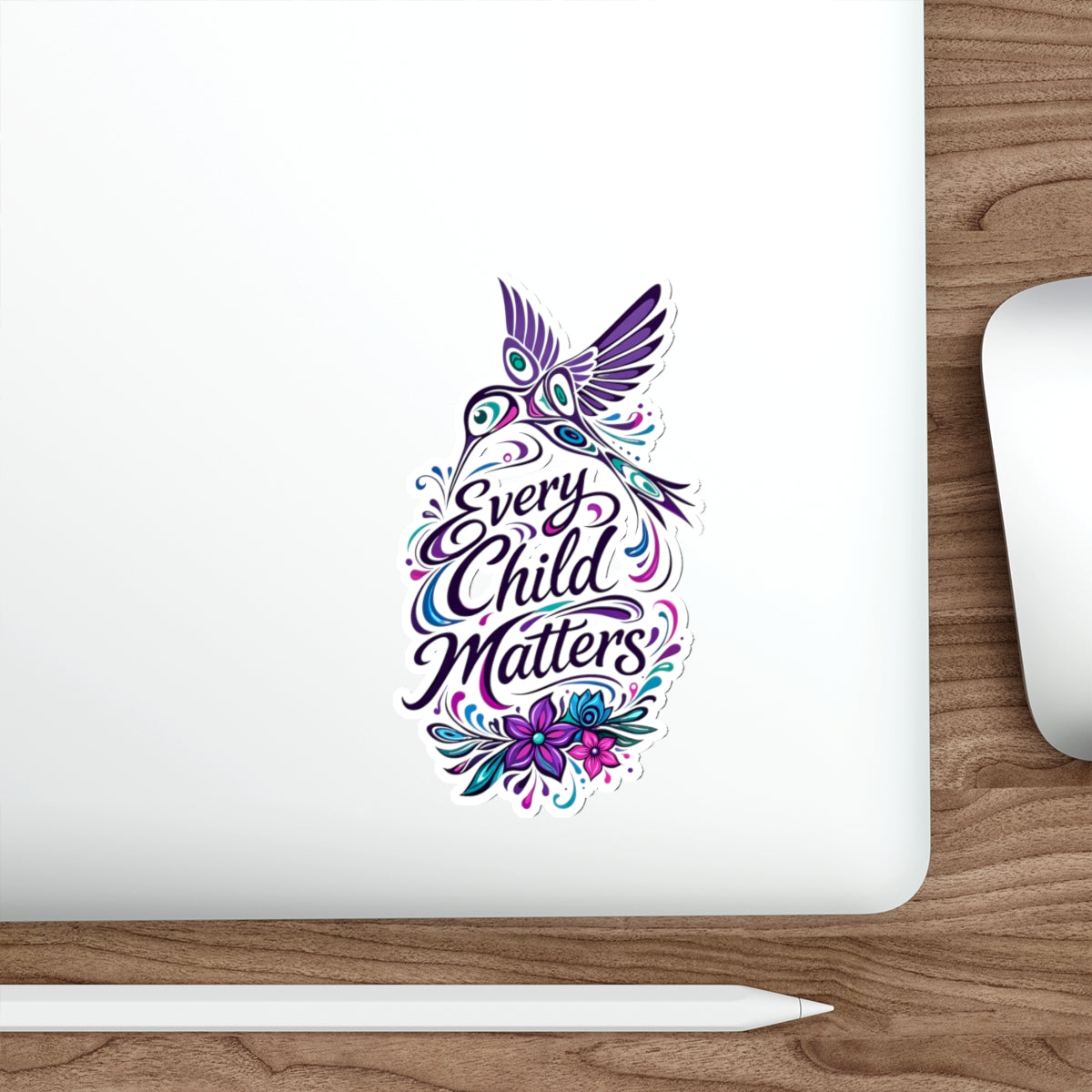 Every Child Matters Die-Cut Sticker — Purple Hummingbird Remembrance Decal