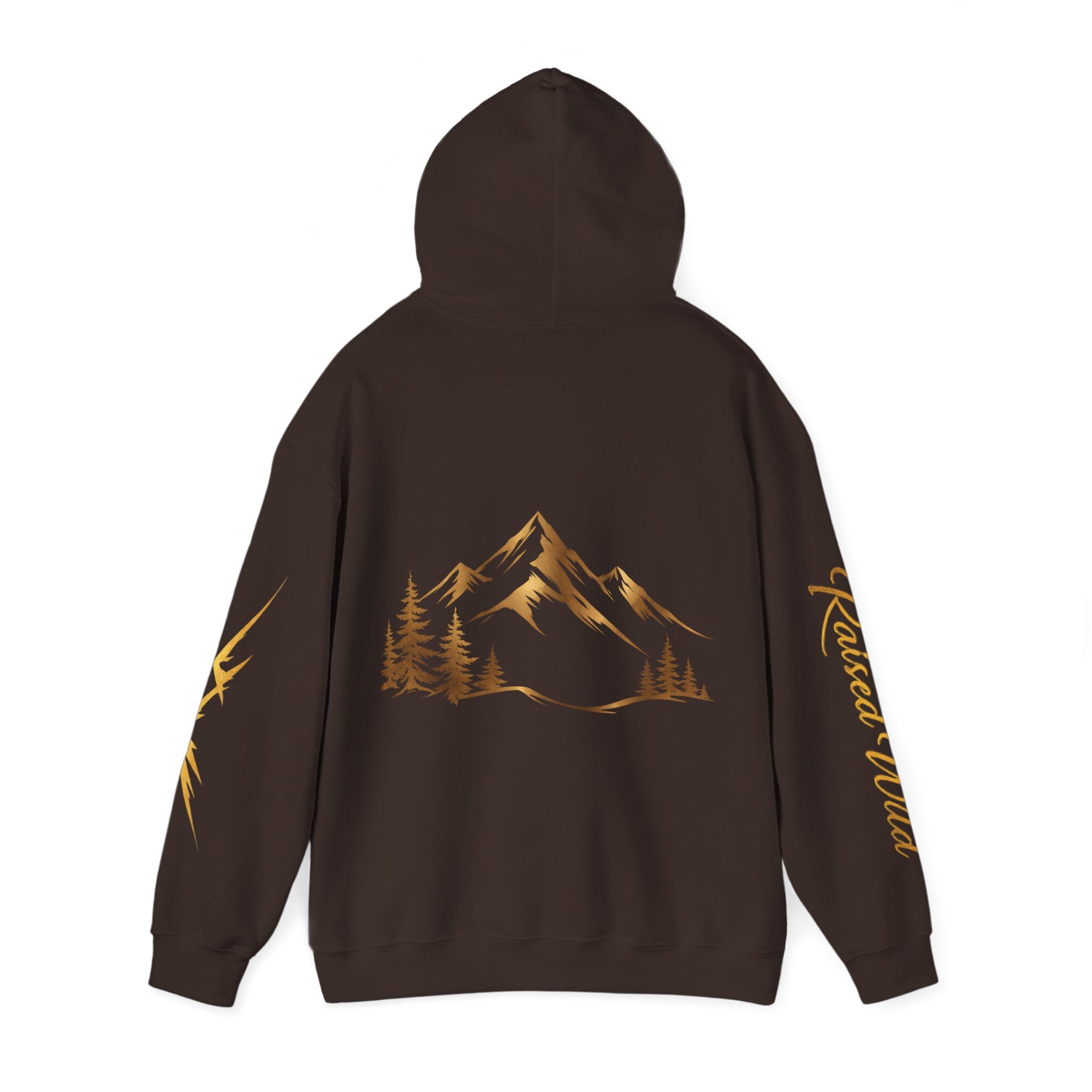 Golden Mountain Floral Hoodie — Nature-Inspired Adventure Pullover