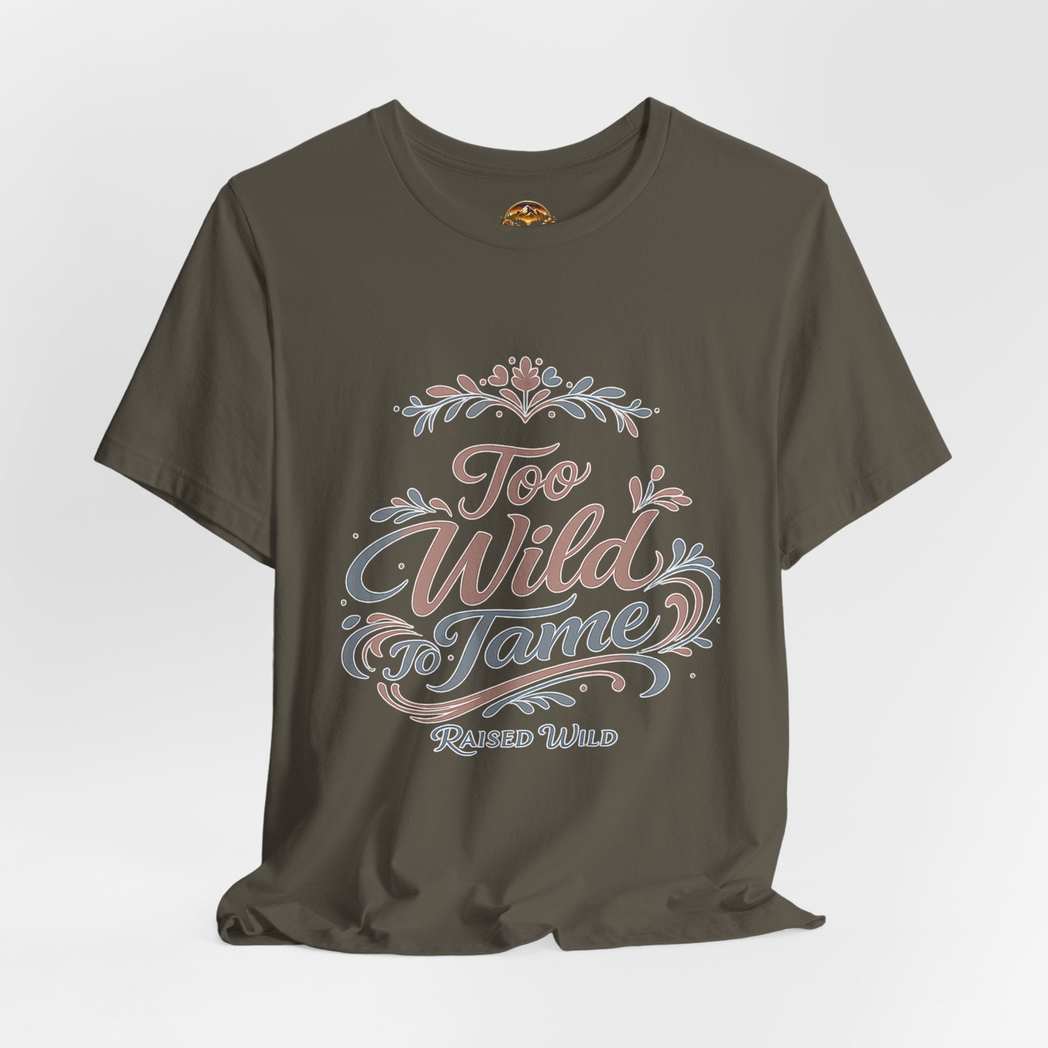 Too Wild to Tame Graphic Tee — "Raised Wild" Rustic Boho Women's/Tween Shirt