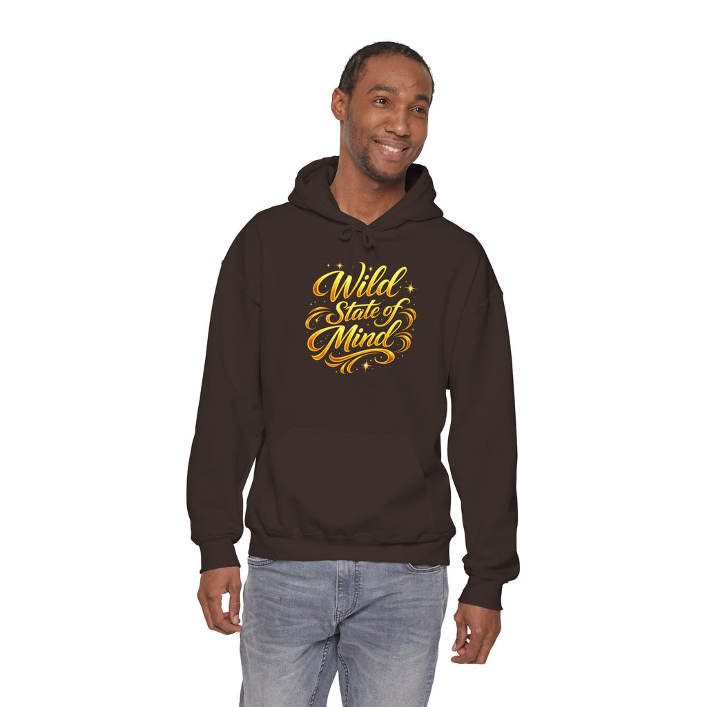 Raised Wild Hoodie — 'Wild State of Mind' Mountain Graphic Hooded Sweatshirt
