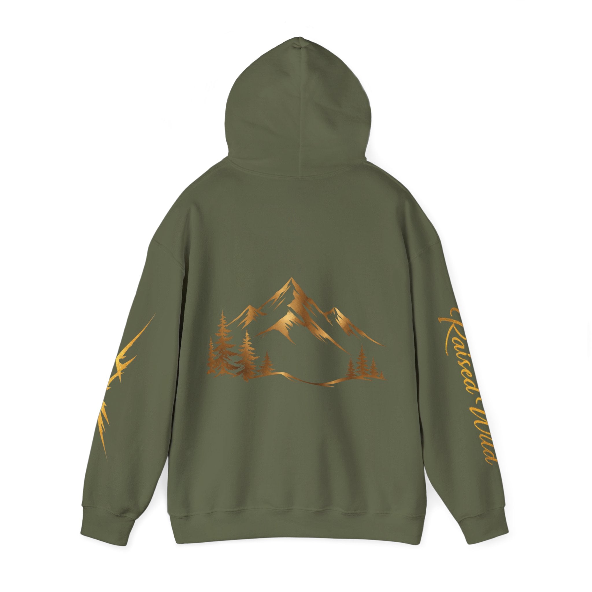 Golden Mountain Floral Hoodie — Nature-Inspired Adventure Pullover