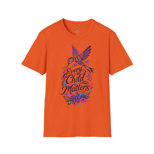Every Child Matters T-Shirt — Orange Awareness Tee with Hummingbird & Floral Design
