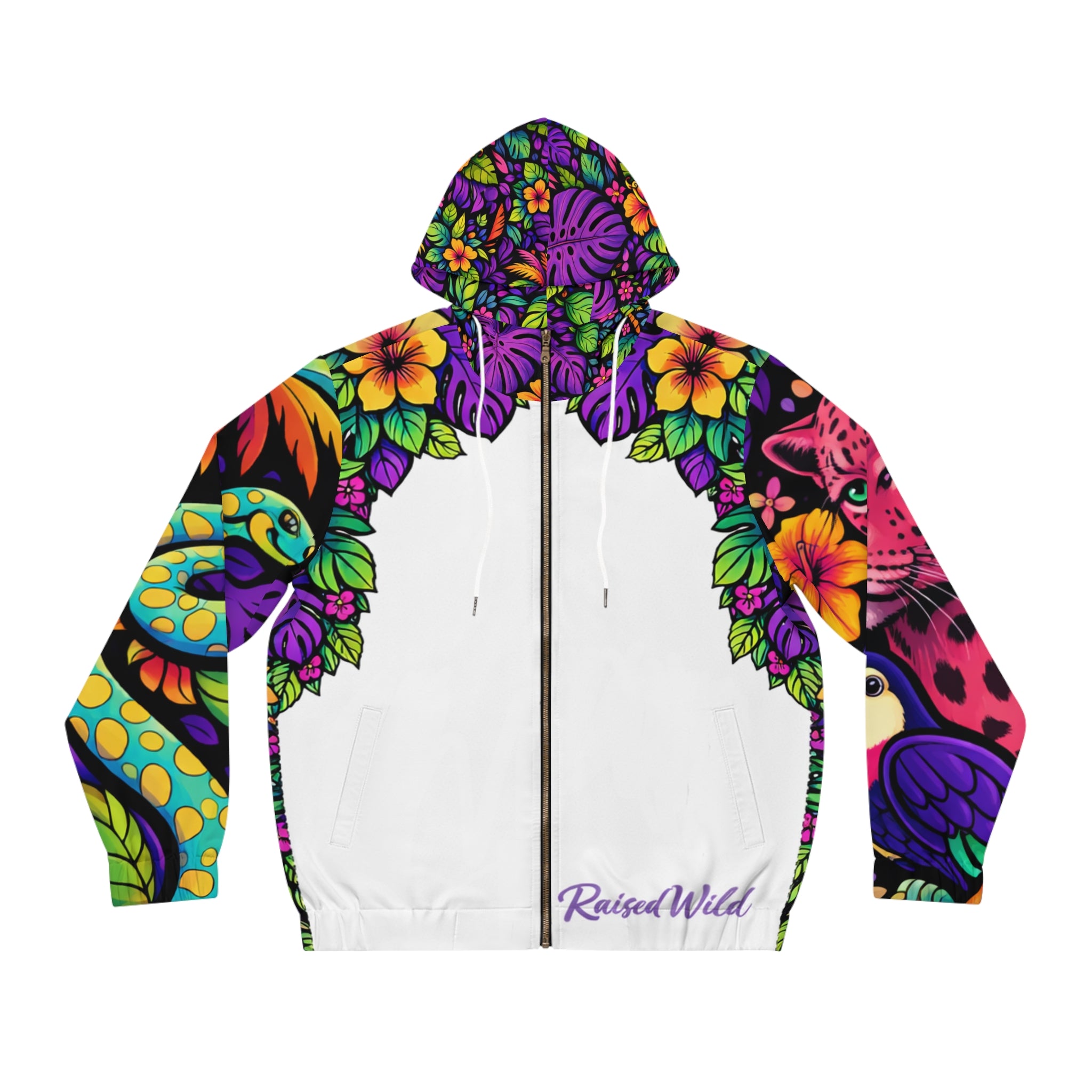 Tropical Jungle Full-Zip Hoodie — Unisex Tropical Jungle Design