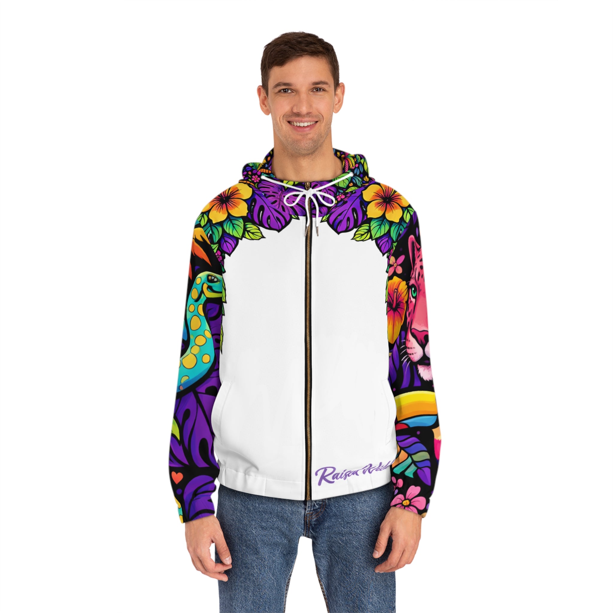 Tropical Jungle Full-Zip Hoodie — Unisex Tropical Jungle Design