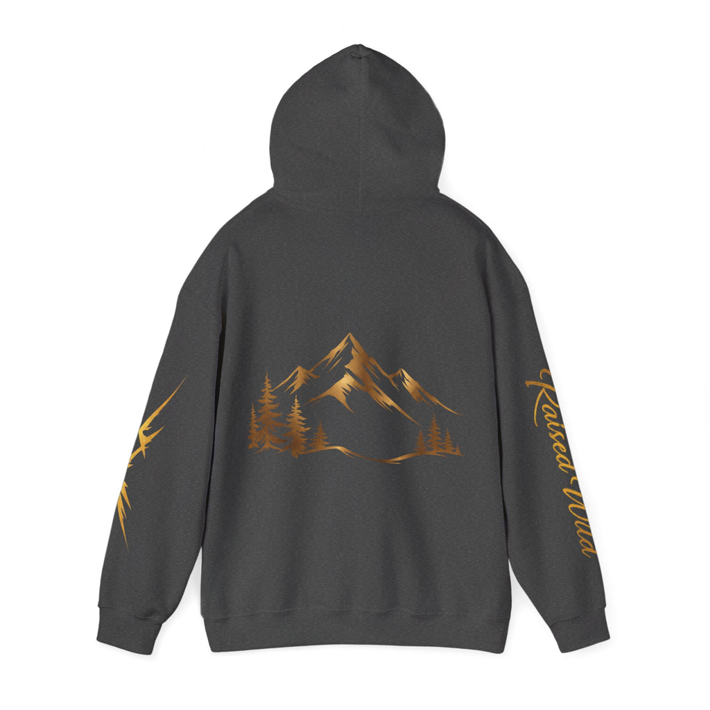 Golden Mountain Floral Hoodie — Nature-Inspired Adventure Pullover