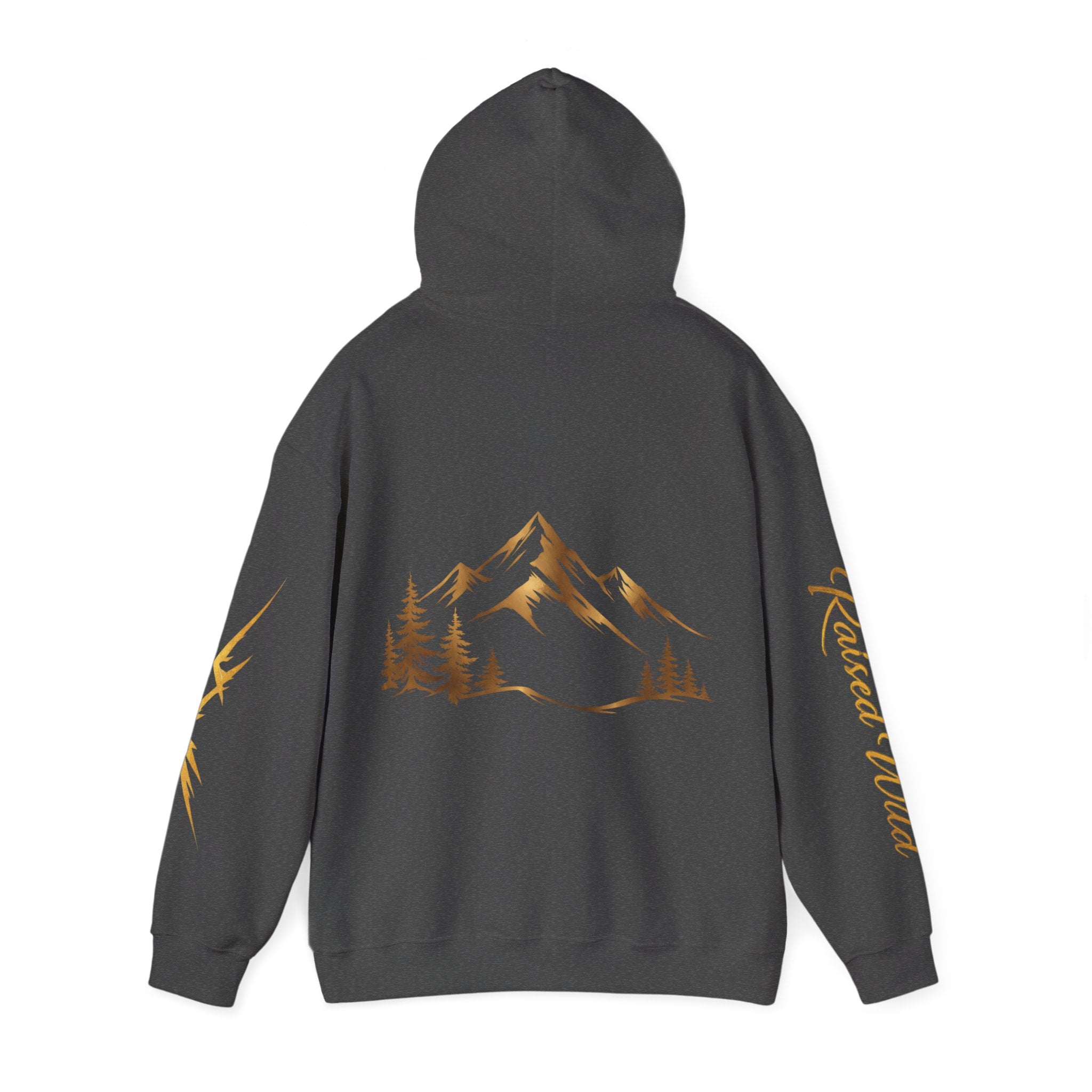 Golden Mountain Floral Hoodie — Nature-Inspired Adventure Pullover