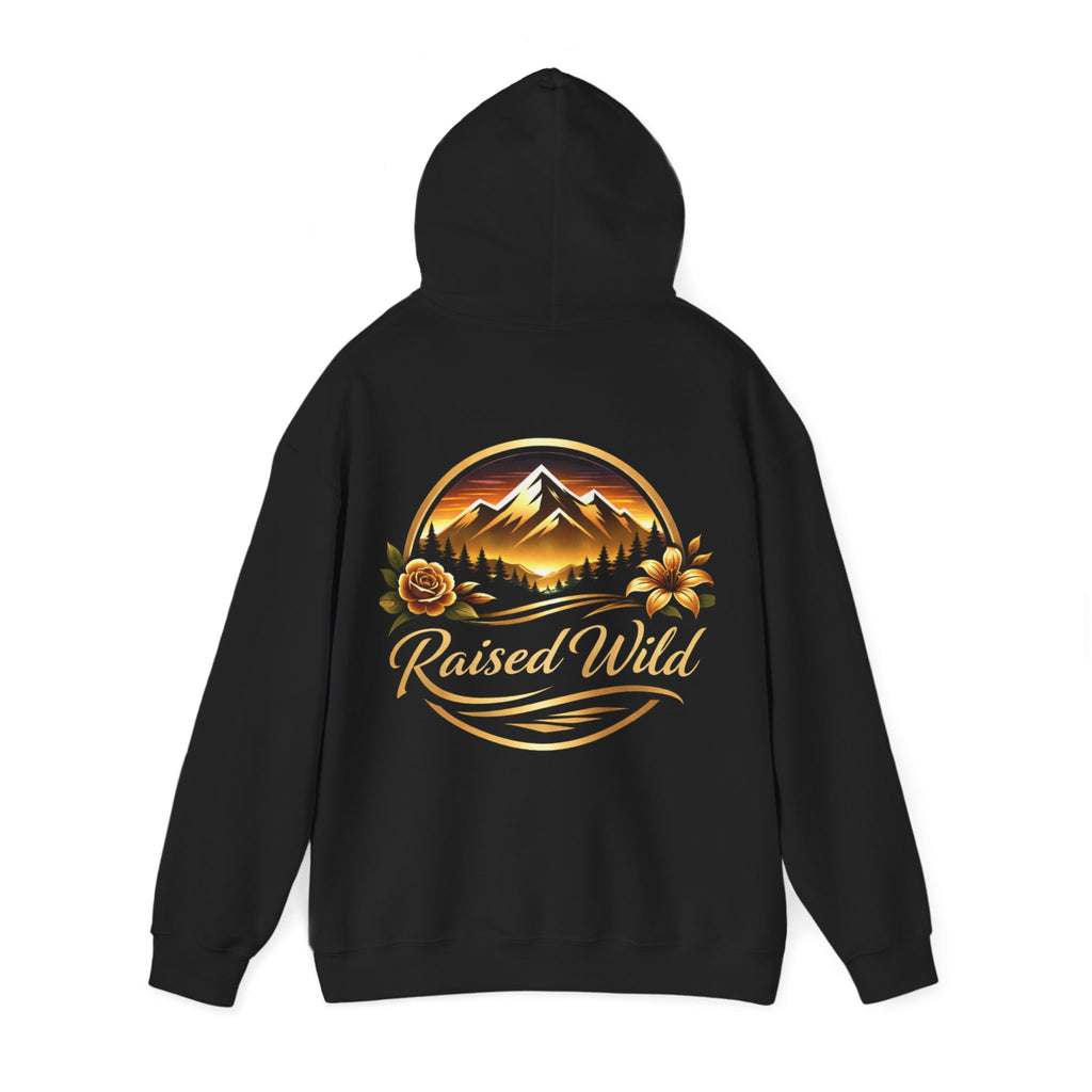 Raised Wild Hoodie — 'Wild State of Mind' Mountain Graphic Hooded Sweatshirt