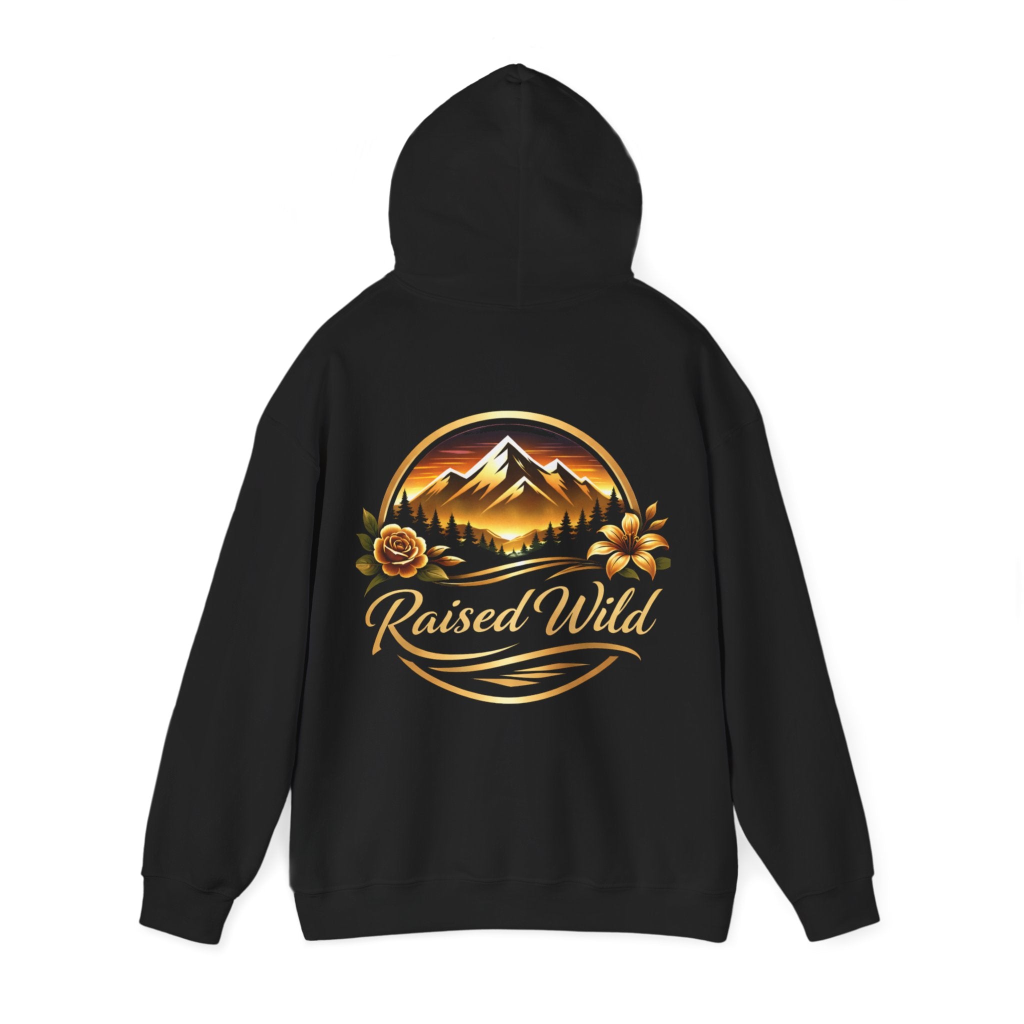 Raised Wild Hoodie — 'Wild State of Mind' Mountain Graphic Hooded Sweatshirt