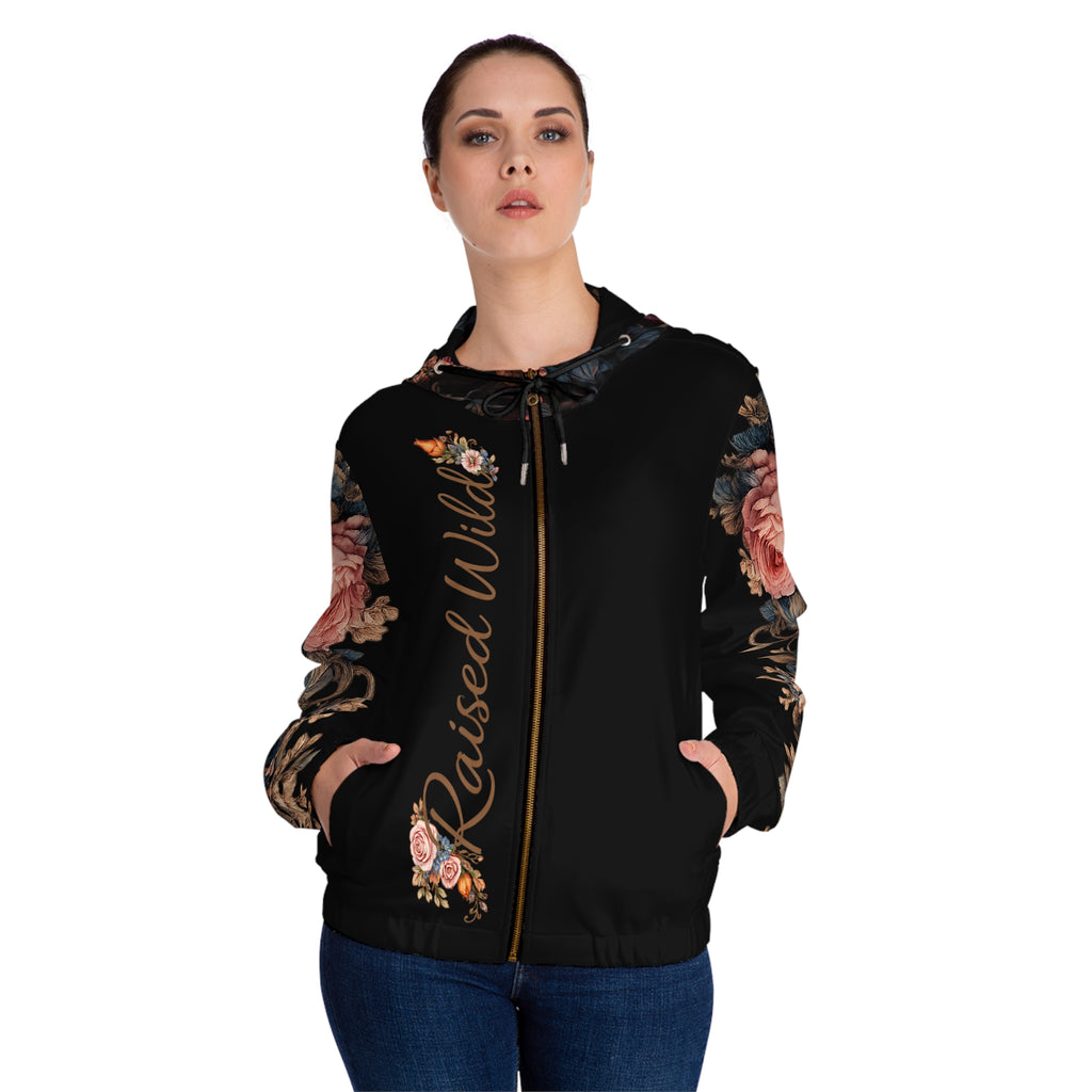 Midnight Bloom Woman's Hoodie full-zip hoodie