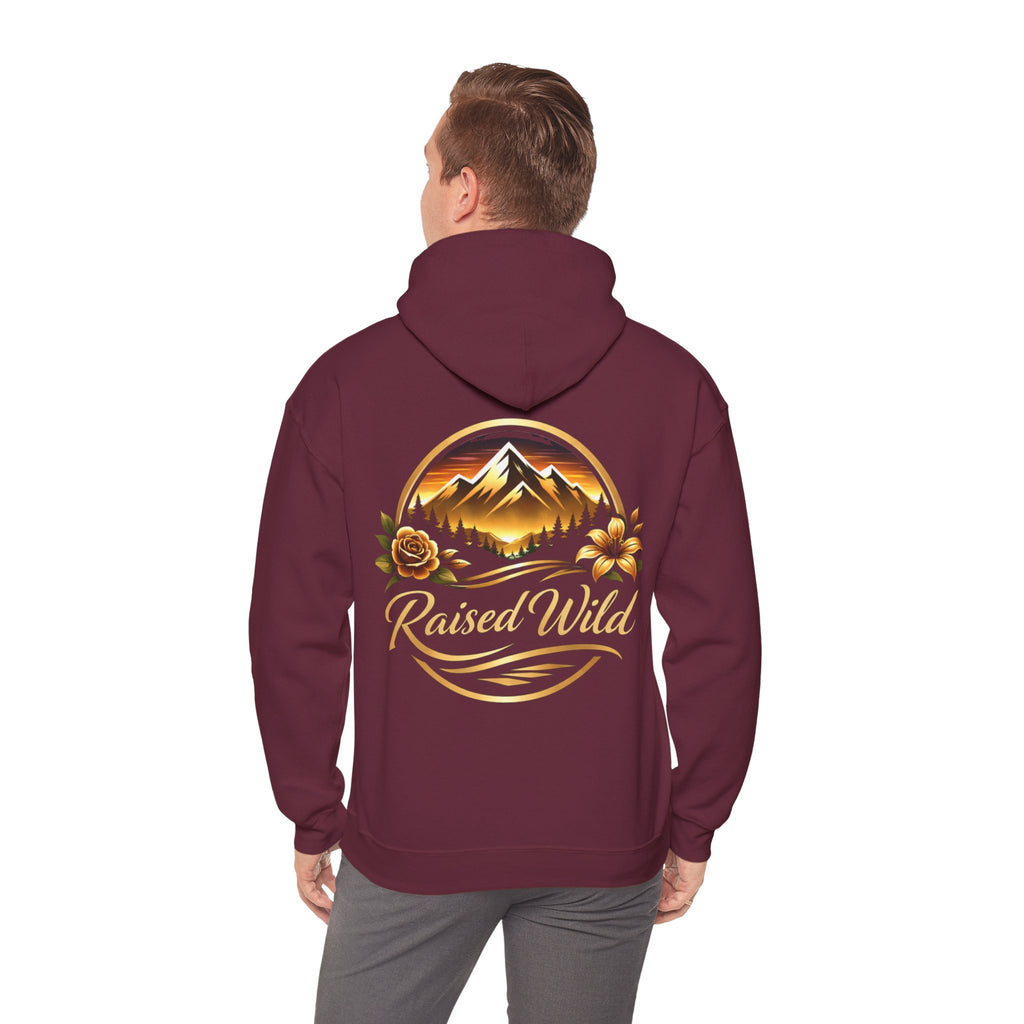 Raised Wild Hoodie — 'Wild State of Mind' Mountain Graphic Hooded Sweatshirt