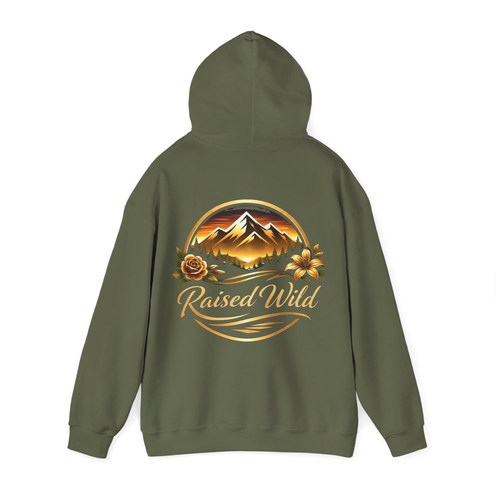Raised Wild Hoodie — 'Wild State of Mind' Mountain Graphic Hooded Sweatshirt