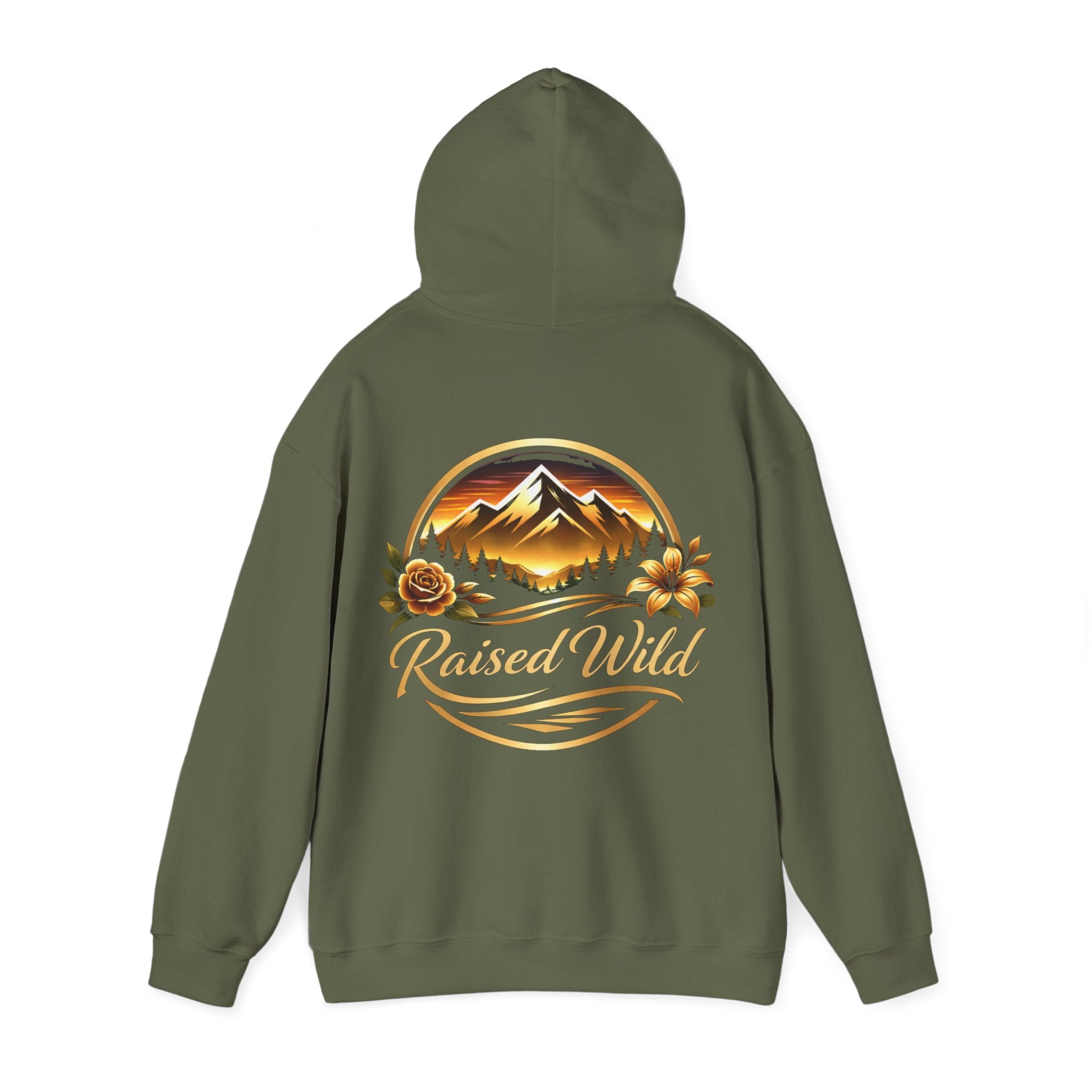 Raised Wild Hoodie — 'Wild State of Mind' Mountain Graphic Hooded Sweatshirt