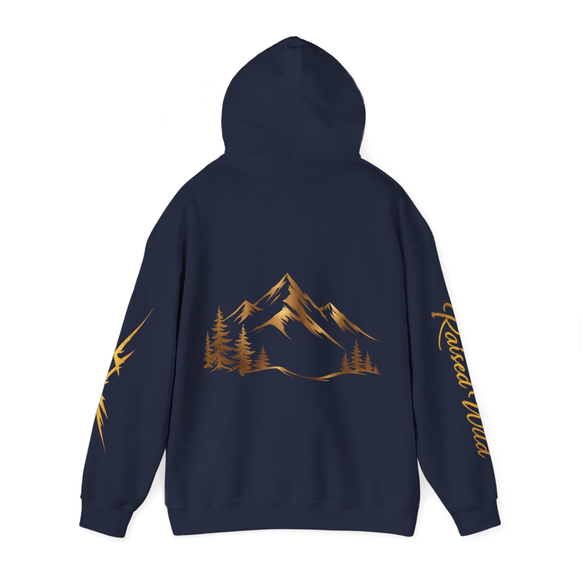 Golden Mountain Floral Hoodie — Nature-Inspired Adventure Pullover