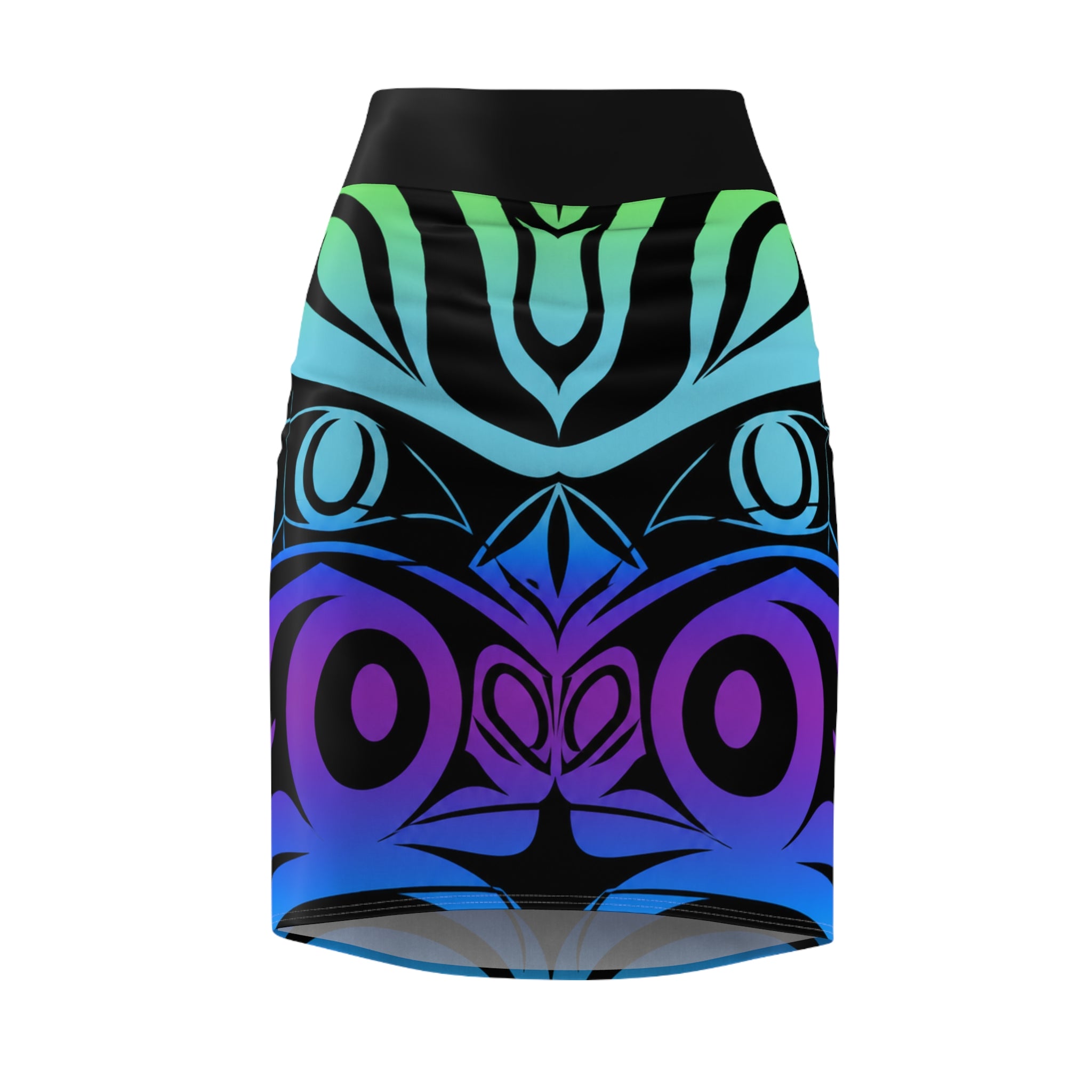 Indigenous Bright Print Pencil Skirt — Sexy All-Over Design
